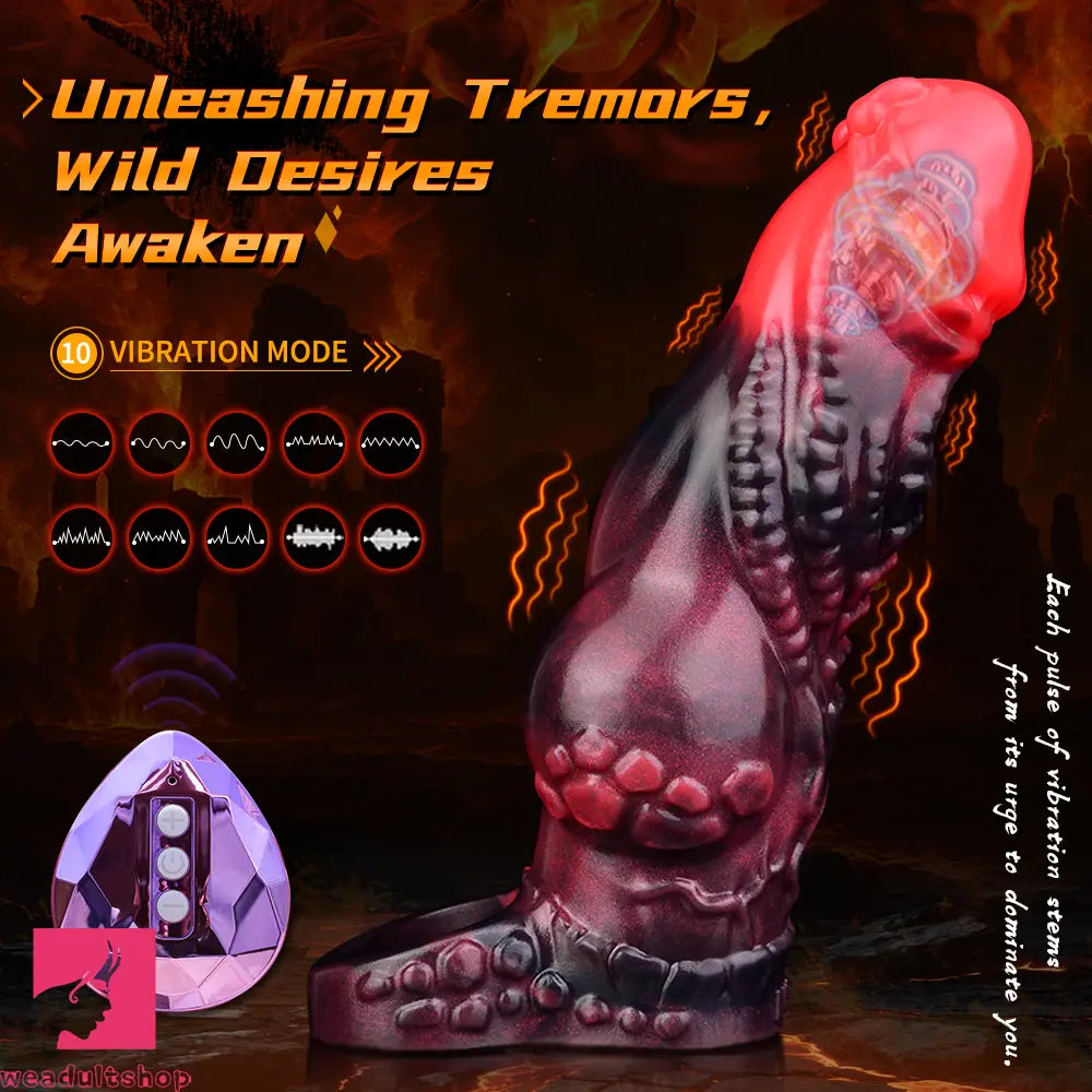 5.98in Silicone Dog Cock Hollow Sleeve Knot Dildo With Cock Ring For Clit