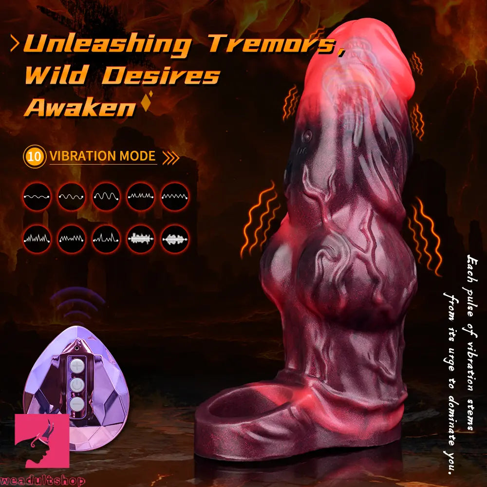 5.91in Silicone Dog Cock Sleeve Knot Dildo Vibrating Dildo With Cock Ring