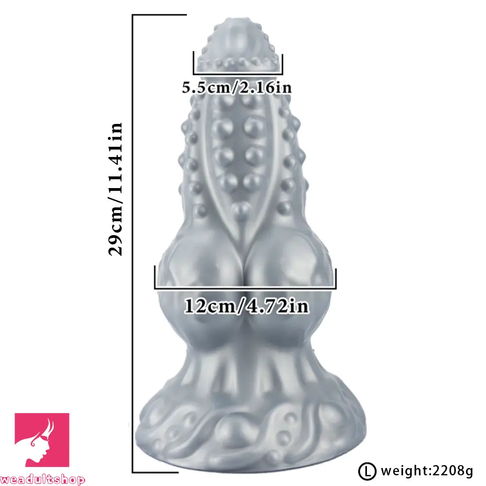 6.69in 8.66in 11.41in Spiked Tentacle Knot Silicone Big Comfortable Dildo