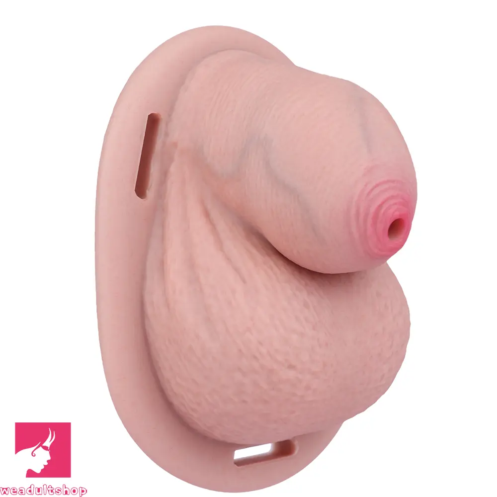 2.36in Silicone Soft Mini Cock Cage Strap on Chastity Dildo With Lock