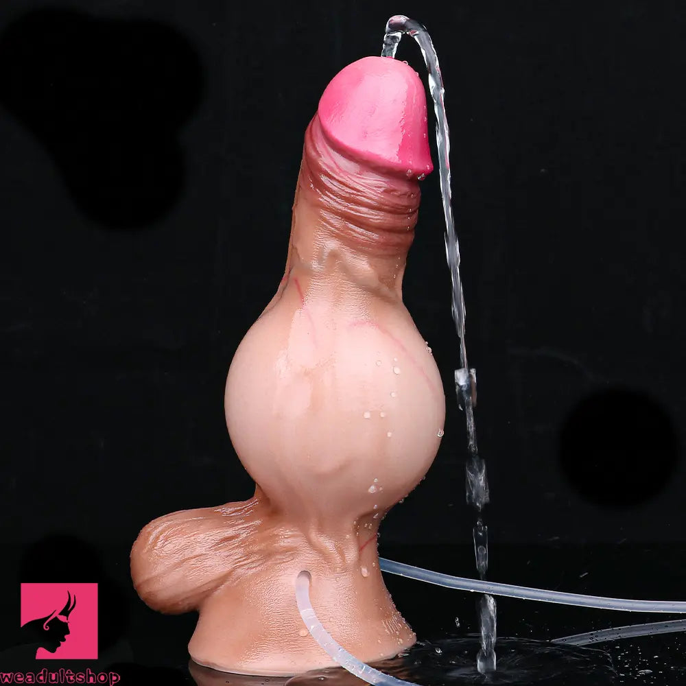 8.22in Inflatable Squirting Soft Silicone Cock Dildo Realistic Penis Cock Toy