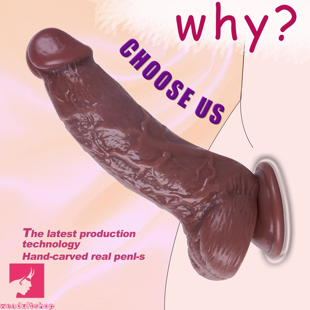 7.87in Realistic Penis PVC Skin Feel Phallus Skin Sex Toy For Women