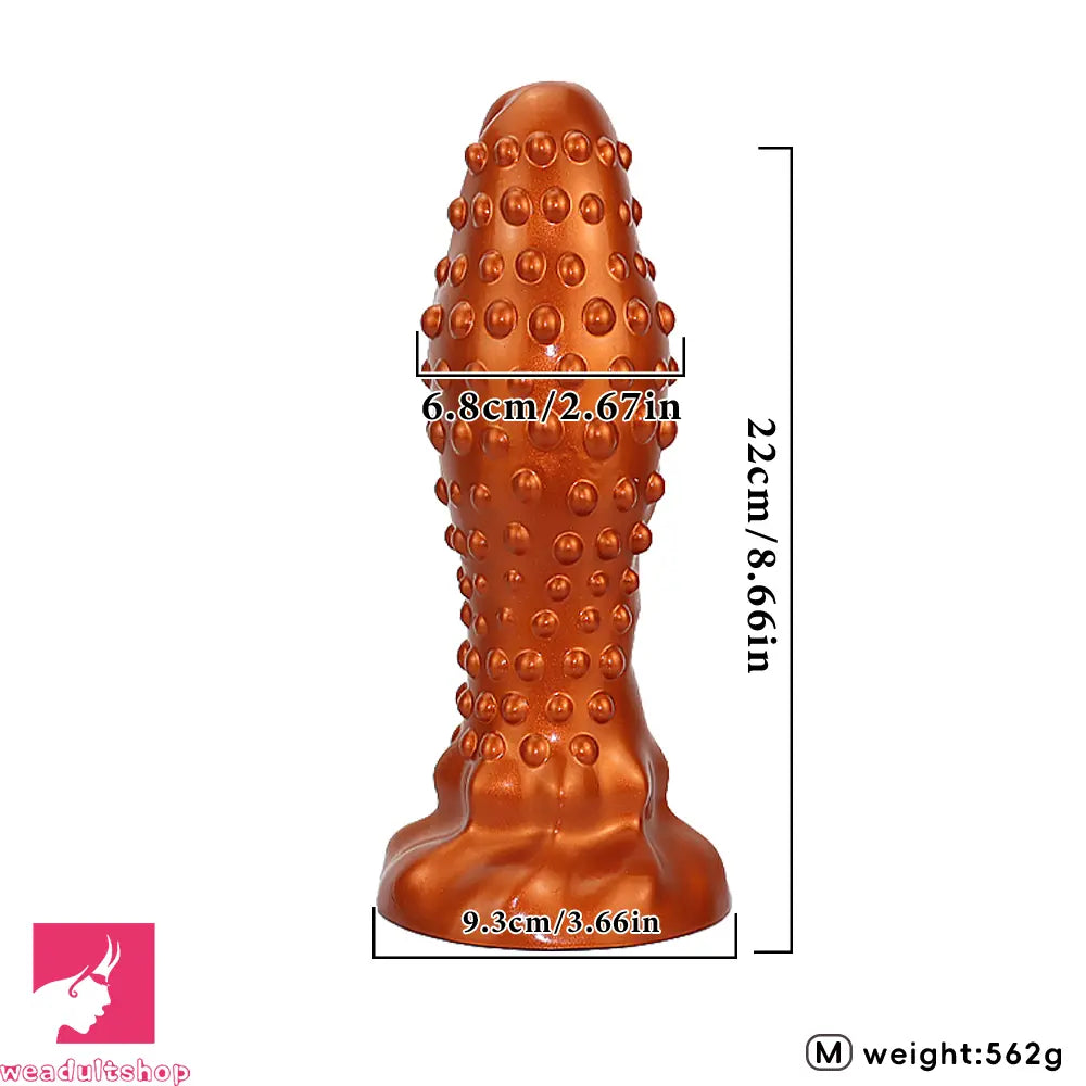 6.29in 8.66in 11.02in Spiked Stripe Silicone Butt Plug Odd Dildo Vagina Dilator