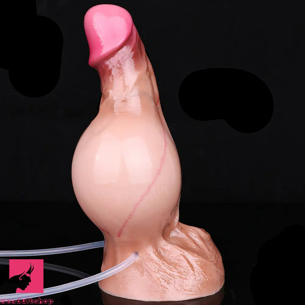 7.51in Inflatable Squirting Soft Silicone Dildo For Woman G Spot Anal Dildo