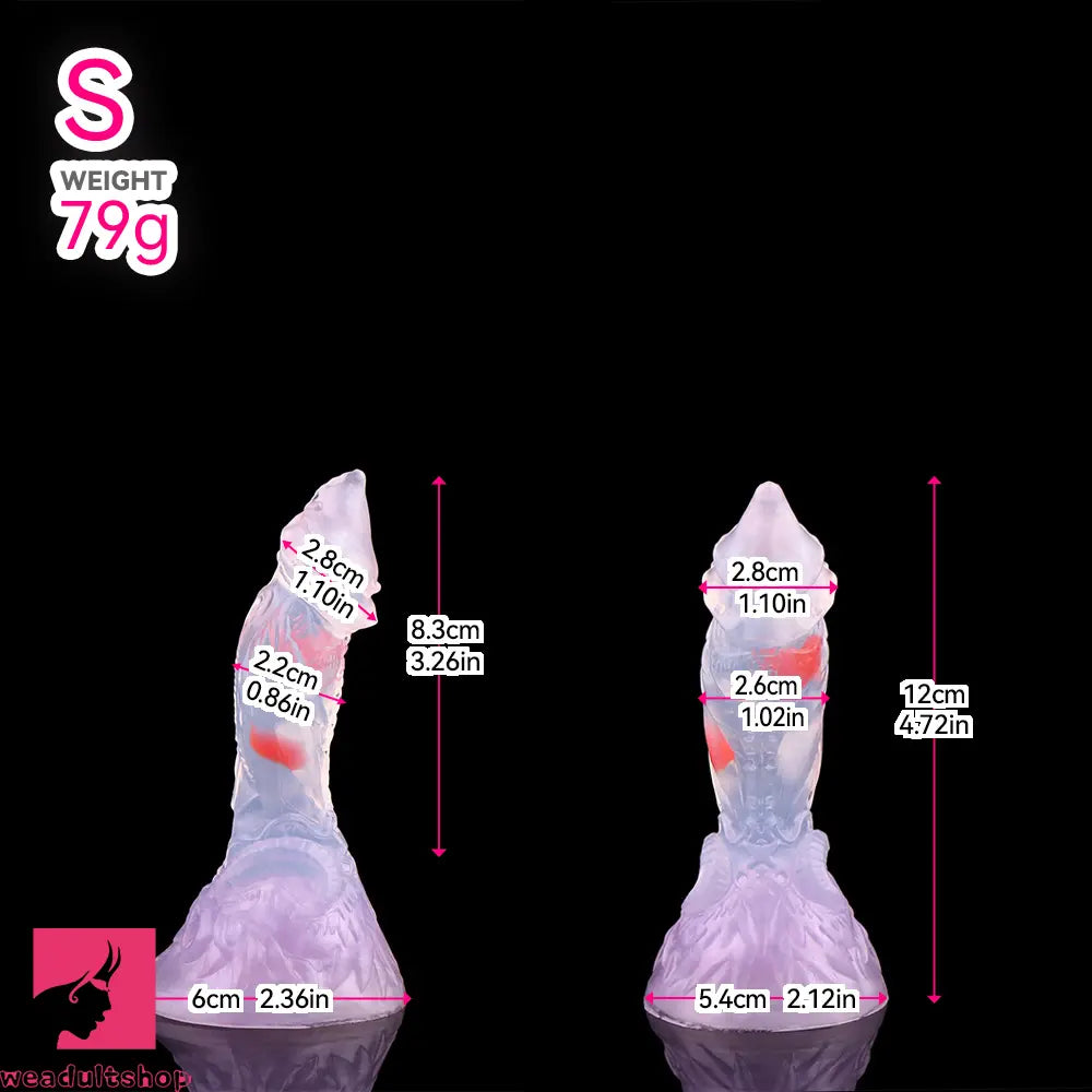 4.72in 5.9in 7.08in 8.66in Silicone Fantasy Soft Women Dildo With Key Chain