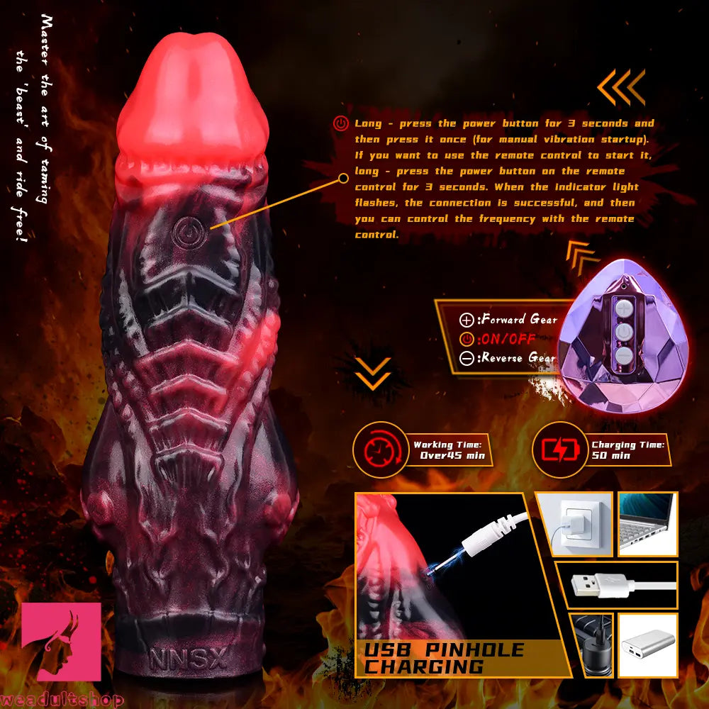5.98in Silicone Dog Cock Hollow Sleeve Knot Dildo With Cock Ring For Clit