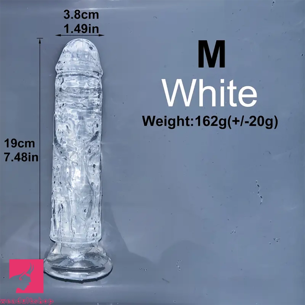 6.1in 6.7in 7.48in 8.26in 9.05in Soft Realistic Jelly Transparent Prostate Dildo