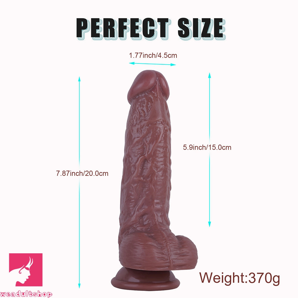 7.87in Realistic Penis PVC Skin Feel Phallus Skin Sex Toy For Women