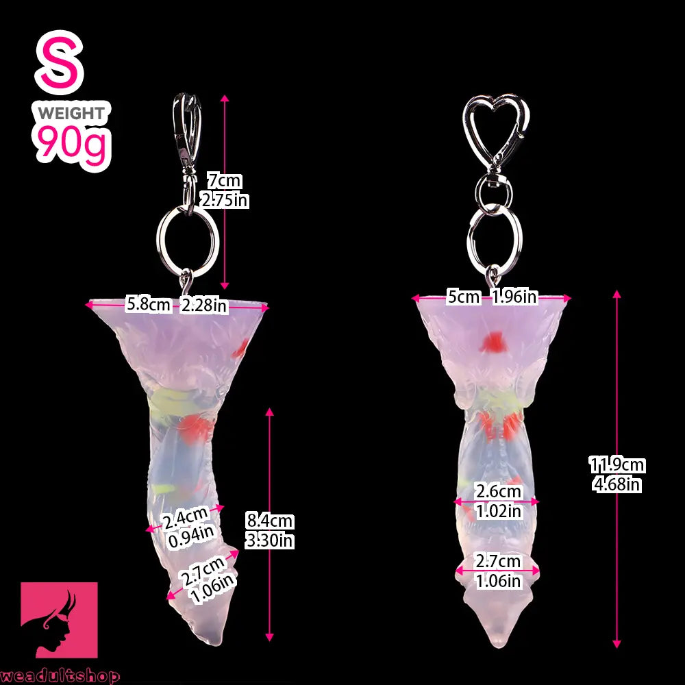 4.72in 5.9in 7.08in 8.66in Silicone Fantasy Soft Women Dildo With Key Chain