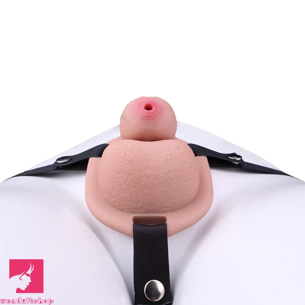 2.36in Silicone Soft Mini Cock Cage Strap on Chastity Dildo With Lock