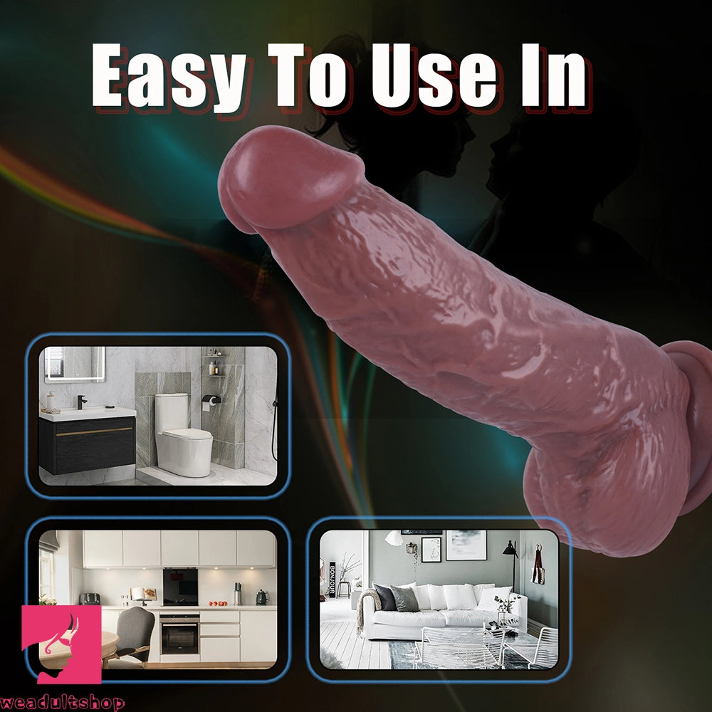 7.87in Realistic Penis PVC Skin Feel Phallus Skin Sex Toy For Women