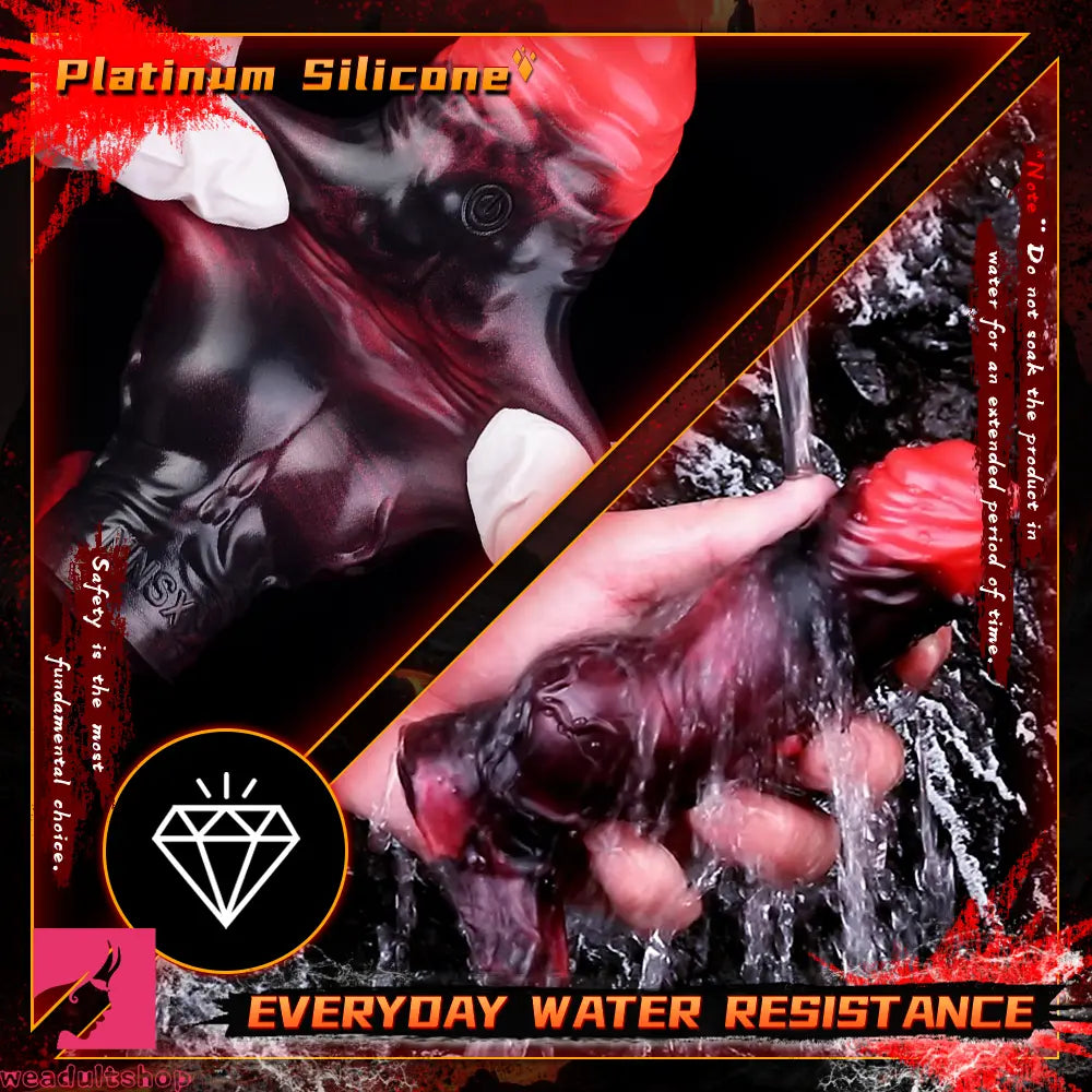 5.91in Silicone Vibrating Dog Tentacle Dildo Sleeve Knot Dildo With Cock Ring