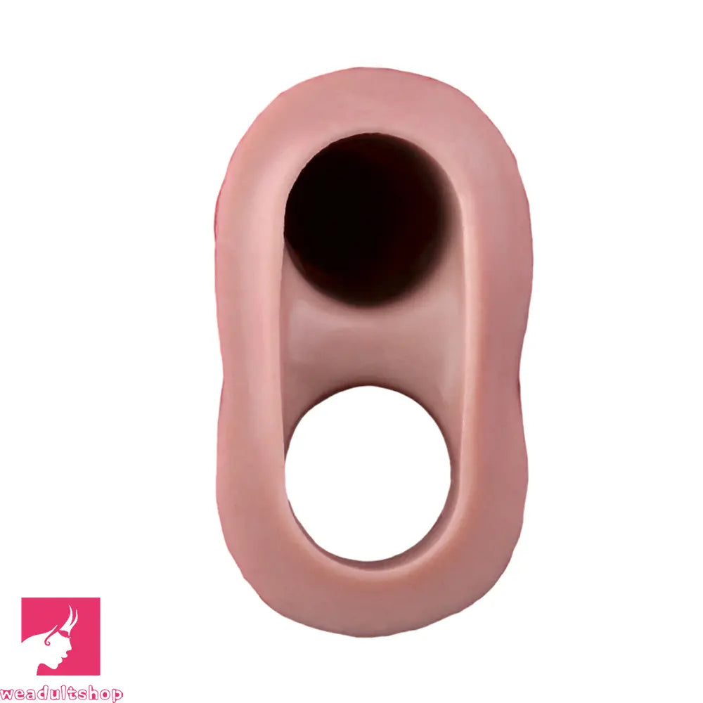 8.03in Realistic Blue Veins Hollow Dildo Cock Sleeve With Soft Penis Ring