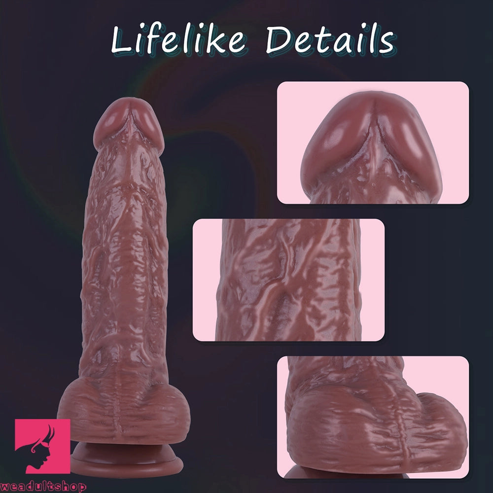 7.87in Realistic Penis PVC Skin Feel Phallus Skin Sex Toy For Women