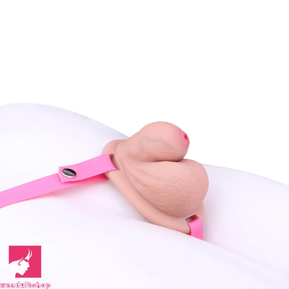 2.36in Silicone Soft Mini Cock Cage Strap on Chastity Dildo With Lock