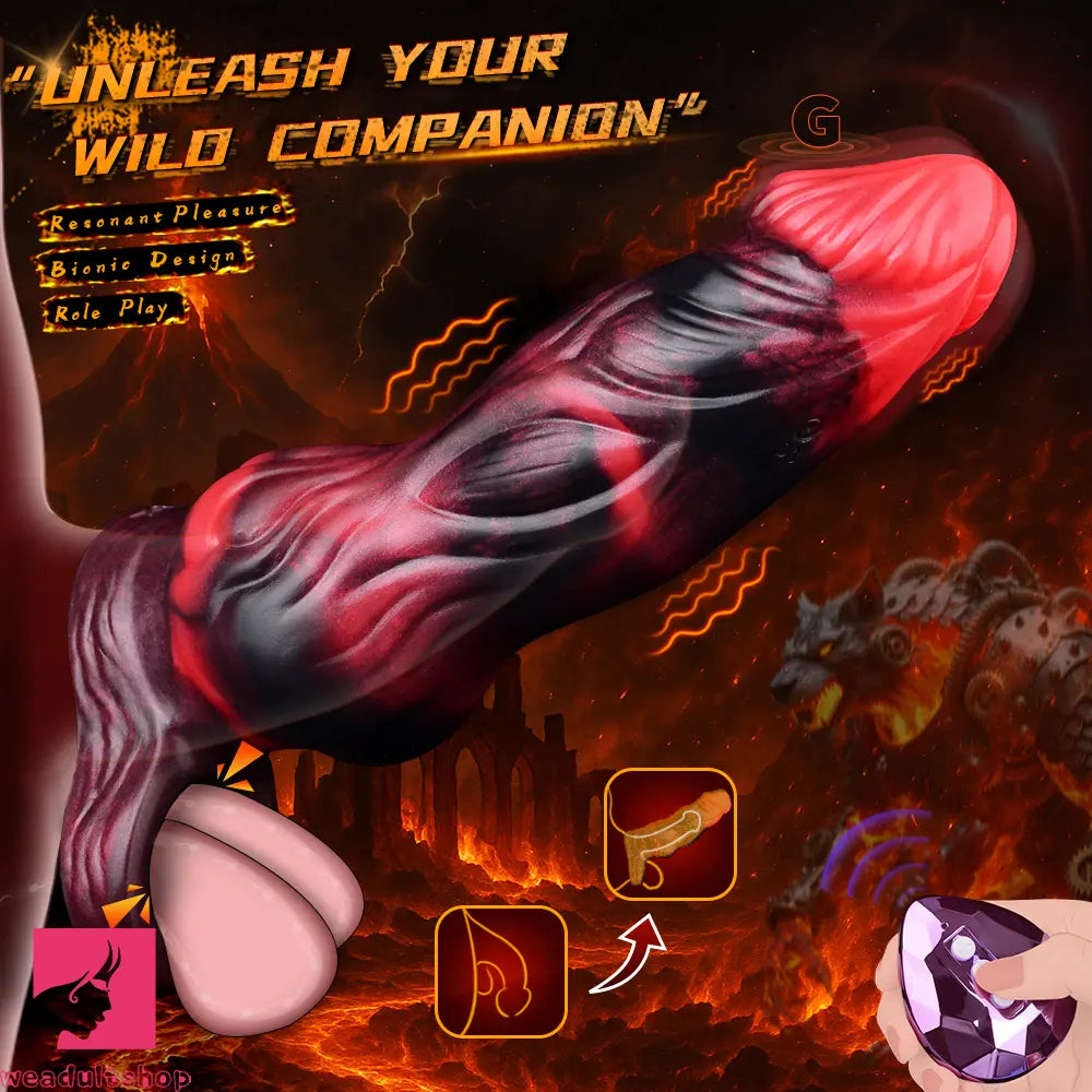 5.91in 7.17in Silicone Cock Sleeve Soft Vibrating Hollow Fantasy Penis Dildo