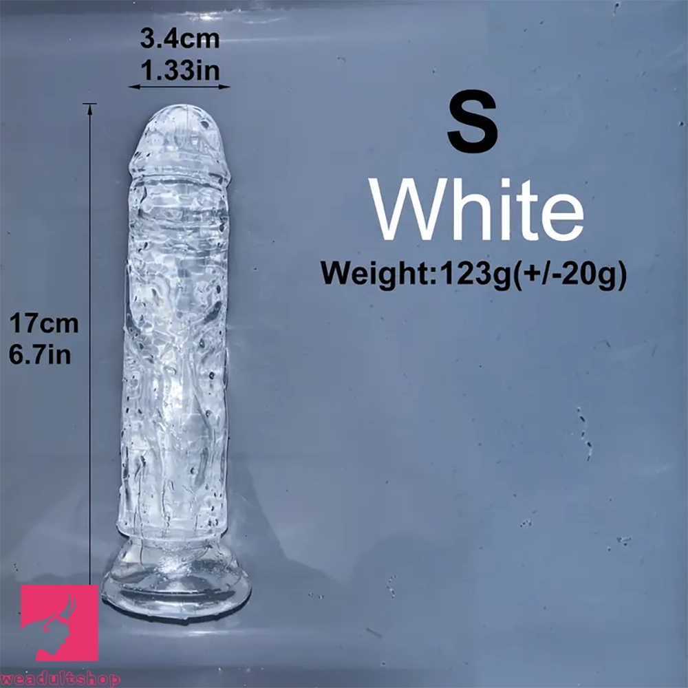 6.1in 6.7in 7.48in 8.26in 9.05in Soft Realistic Jelly Transparent Prostate Dildo
