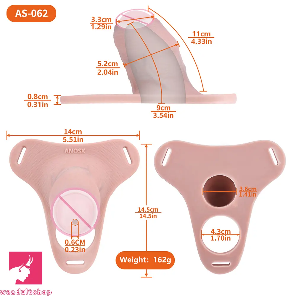 4.33in Strap on Chastity Dildo Wearable Realistic Cock Cage For Couples