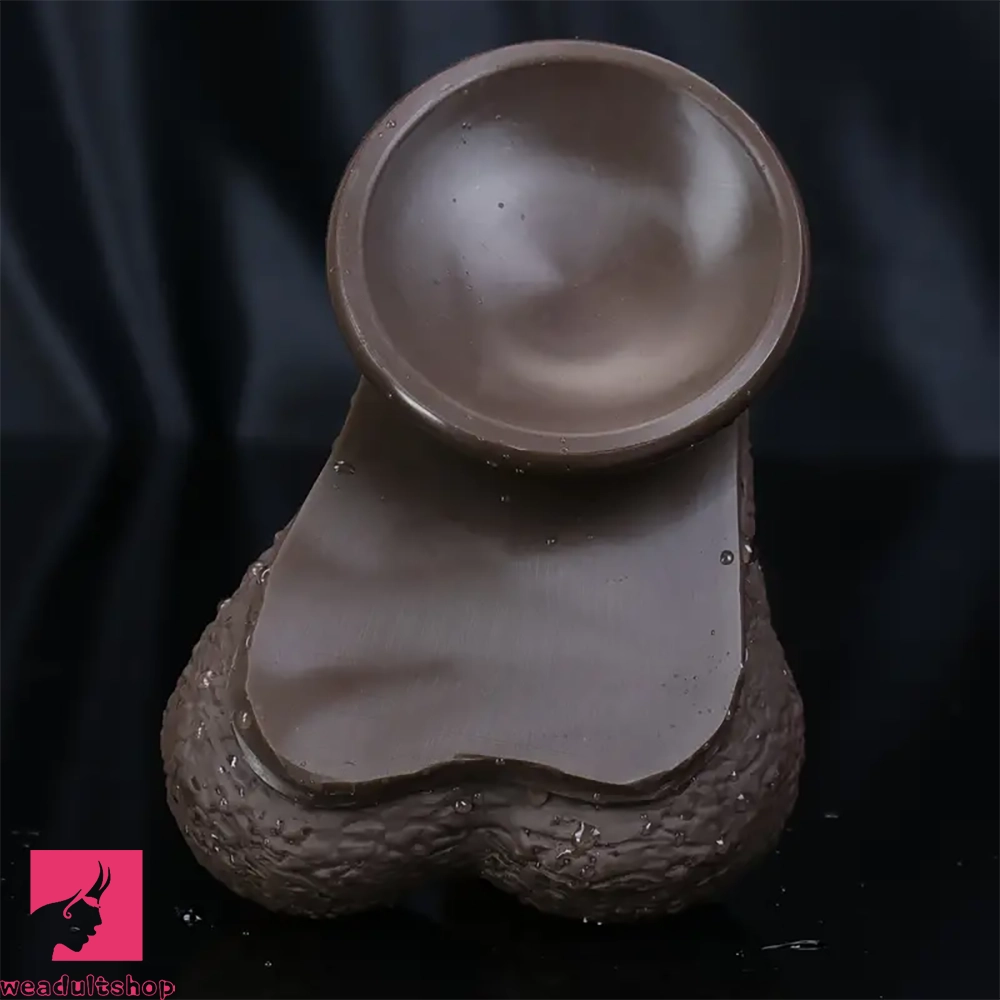 8.07in 10.23in Realistic Soft Silicone Anal Ebony Uncut Cock Dildo