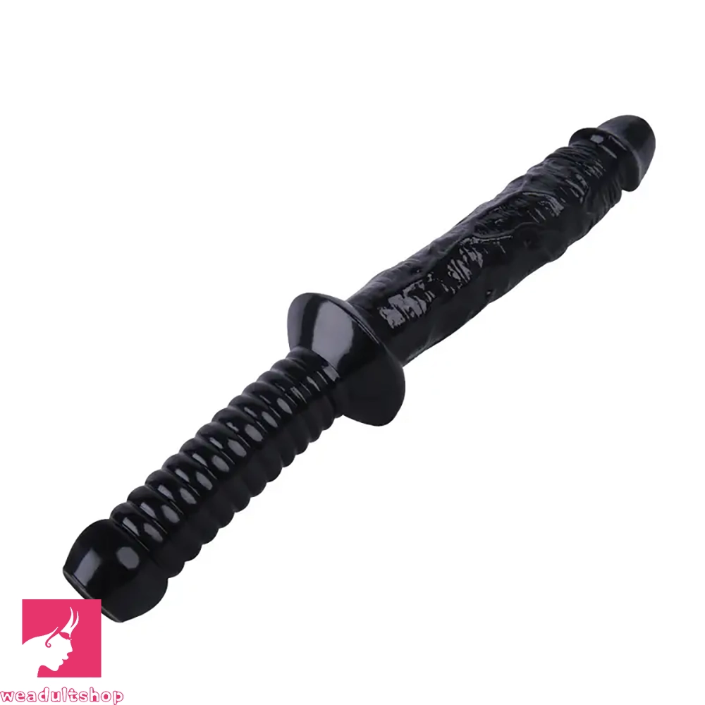12.59in Extra Large Dual-Headed Handheld Solid Color Realistic Clit Dildo