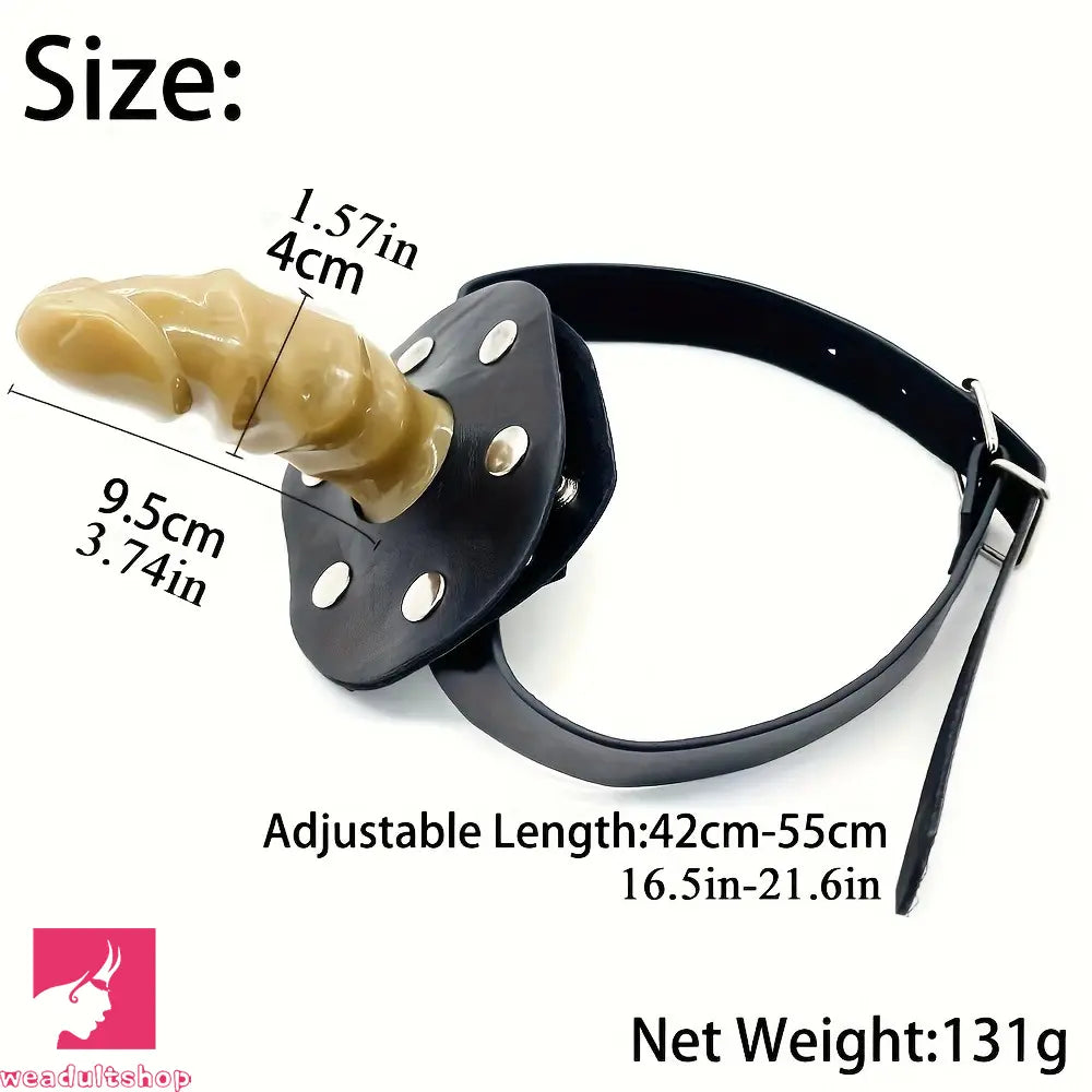 3.74in Open Mouth Gag Penis Plug Oral Dildo Mouth Gag Fetish SM