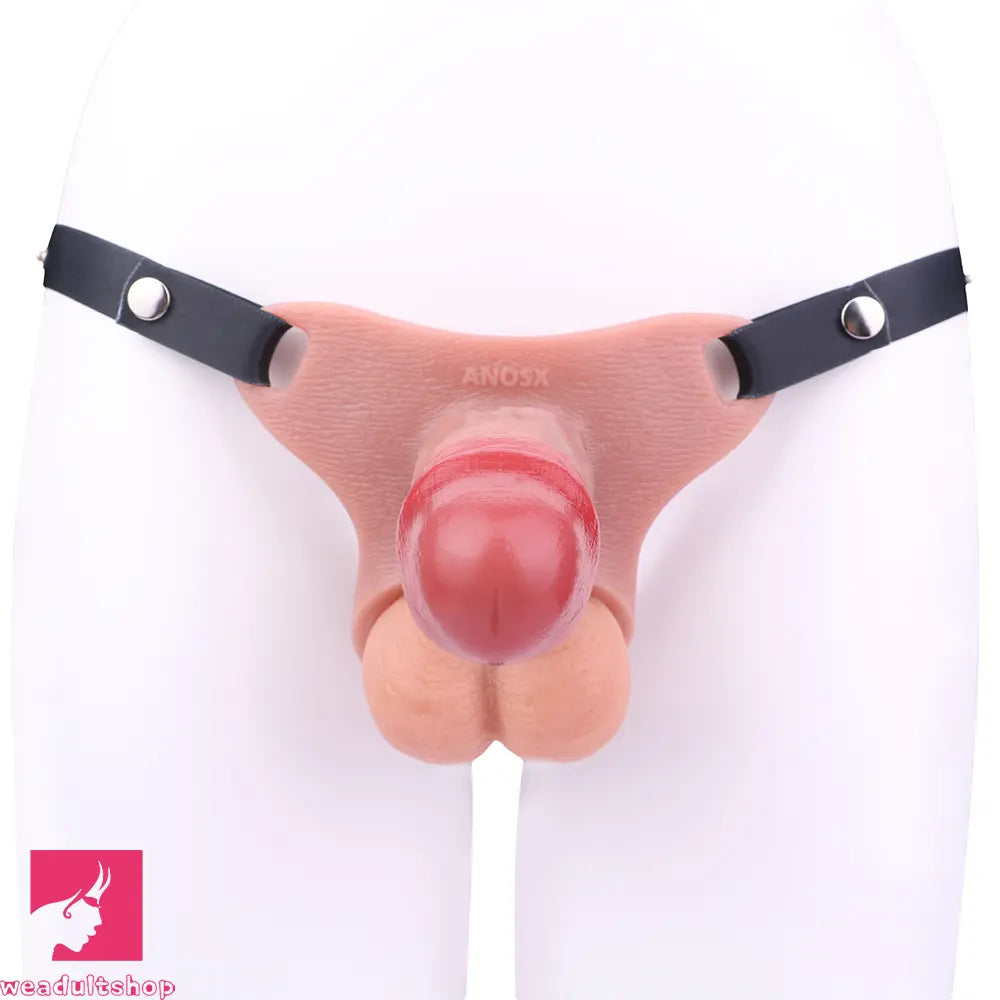 5.51in Strap on Hollow Silicone Cock Cage Dildo For Chastity Dildo Sleeve