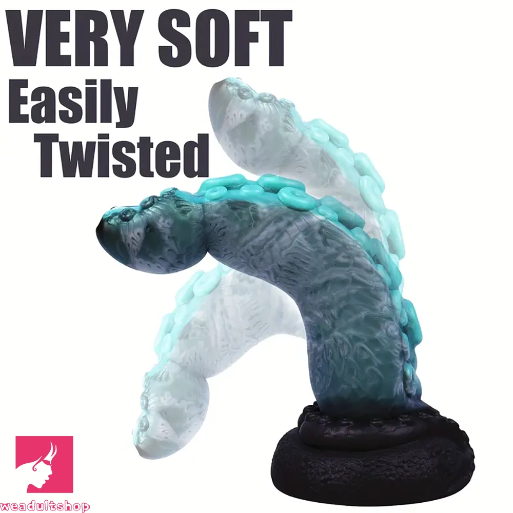 8.67in Octopus Tentacle Soft Dong Real Silicone Dildo Suction-Cup Base