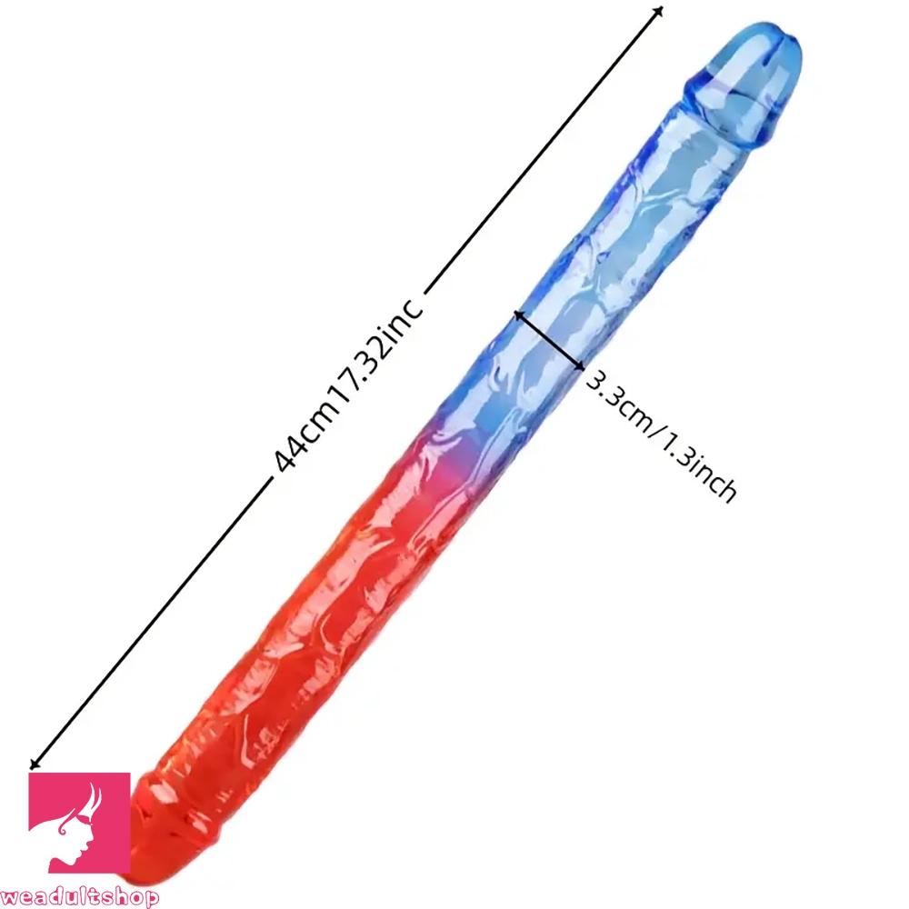 17.32in Dual-Ended Double Penetration Big Dildo For G-Spot Clit Stimulation