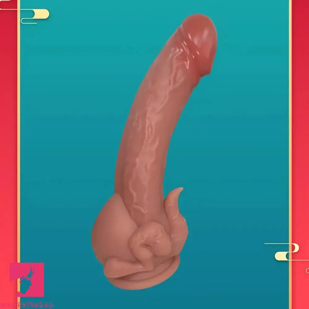 10.43in Egg Hugging Silicone Soft Dildo Big Fantasy Odd Adult Sex Cock