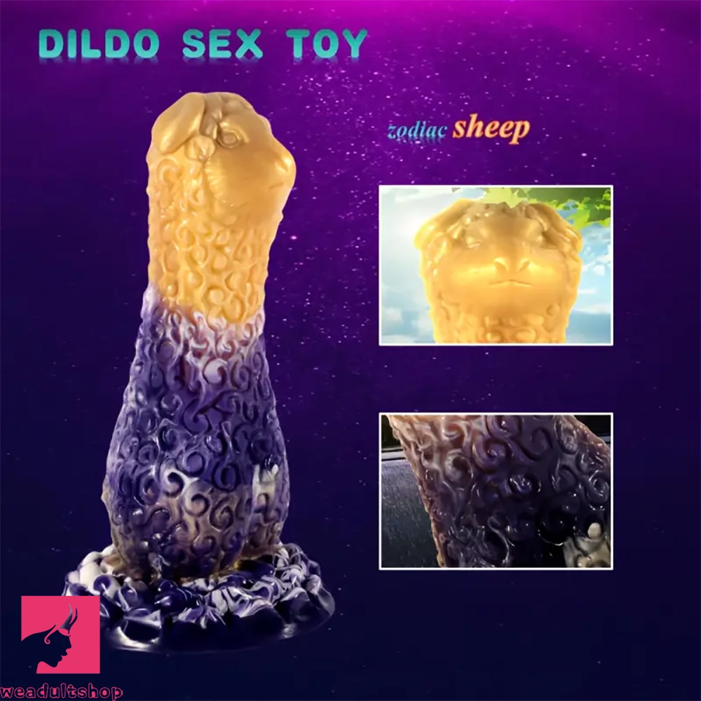 7.48in Novelty Sheep-Shaped Animal Male Receptacle Flexible Clit Dildo