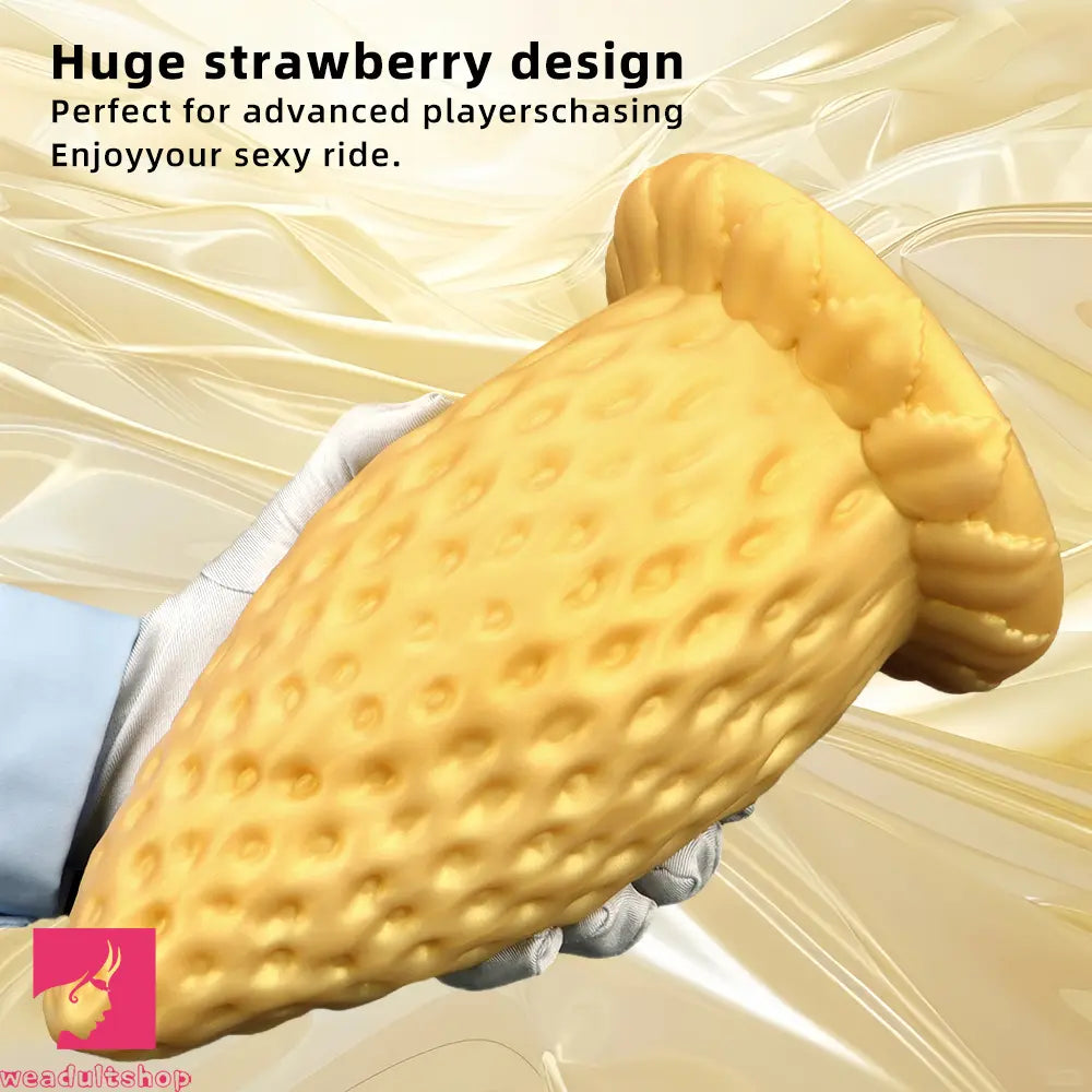 5.9in 8.07in 9.84in Gold Silicone Thick Strawberry Penis Anal Plug Dildo