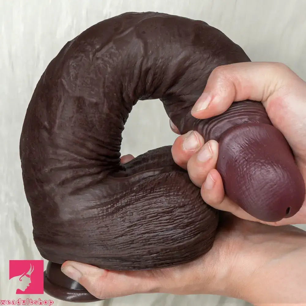 11.22in Realistic Curved Strap on Silicone Big Dildo Couples Flirting Dildo