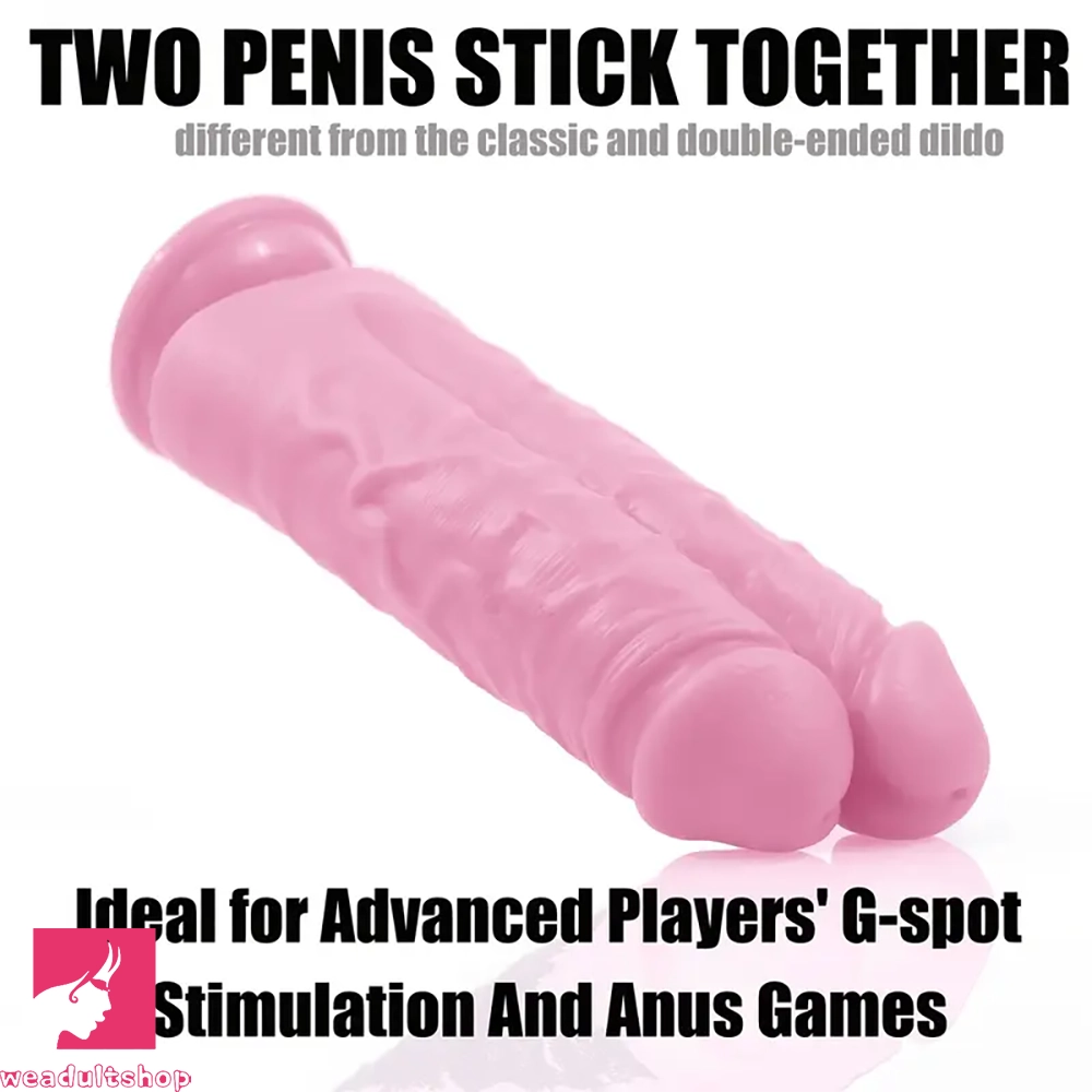 7.8in Dual-Ended Realistic Silicone Dildo For Pleasure Prostate Massage