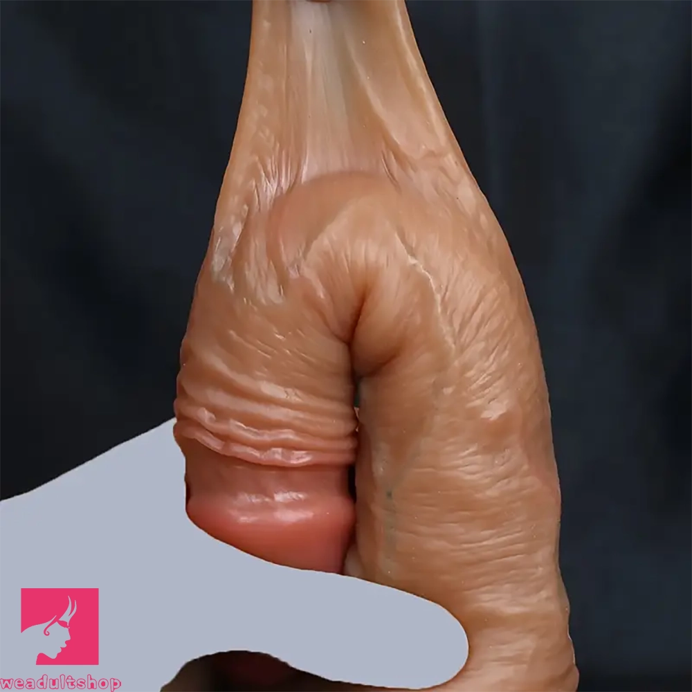 7.3in 8.6in Soft Realistic Adult Prostate Cock Double Layer Silicone Dildo