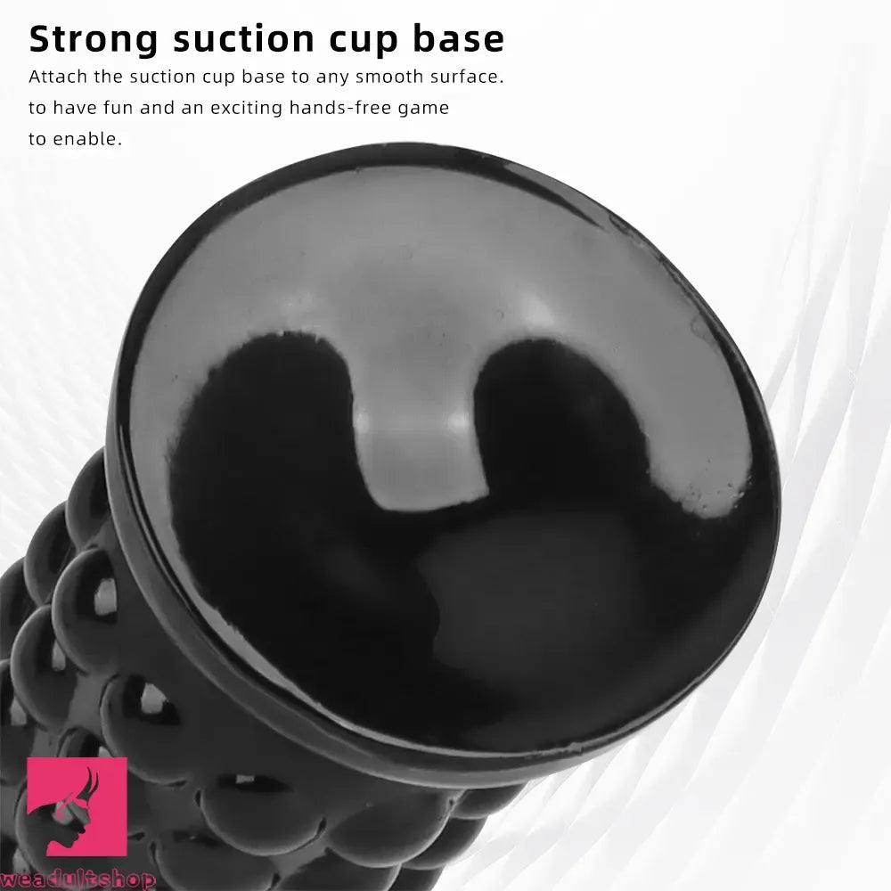 9.84in PVC Spiked Anal Plug Big Black Bold Design Dildo Couples Love Toy