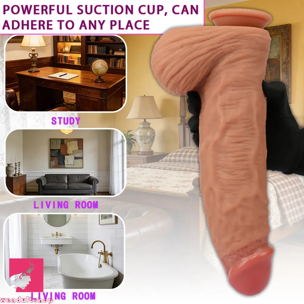 12.99in Huge Thick Lifelike Silicone Dildo Stimulate Solo Play Accessory