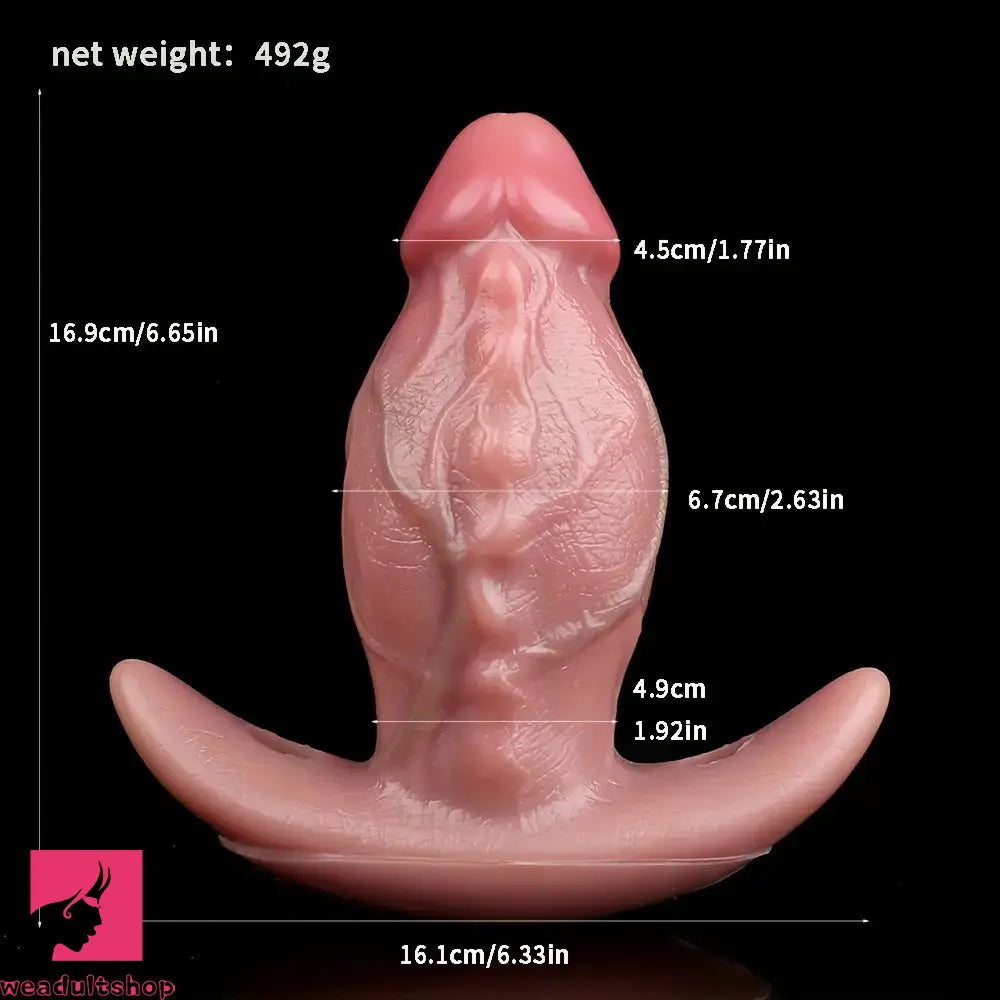 6.65in Textured Realistic Silicone Lesbian Strap on Dildo With Strapon Belt