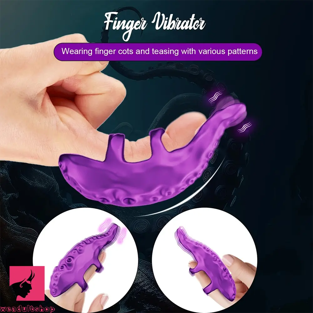 4.72in Mini Realistic Octopus Finger Vibrator Soft Silicone Handy Dildo