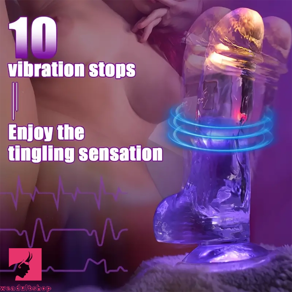 7.48in Luminous Dildo Vibrator With Suction Cup For Women Sex Pleasure