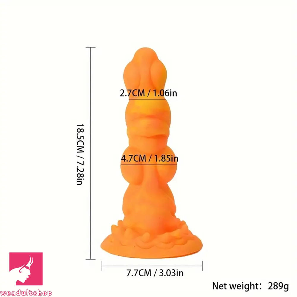 7.28in Monster Design Silicone Anal Dildo Irregular Shape Adult Skin Toy