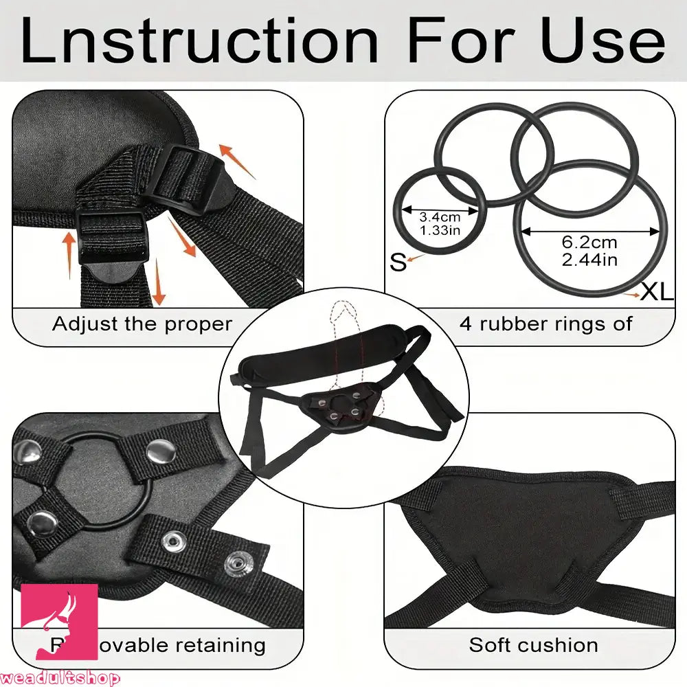 7.87in 9.25in 10.62in Strap on Foreskin Silicone Soft Uncut Dildo For G Spot