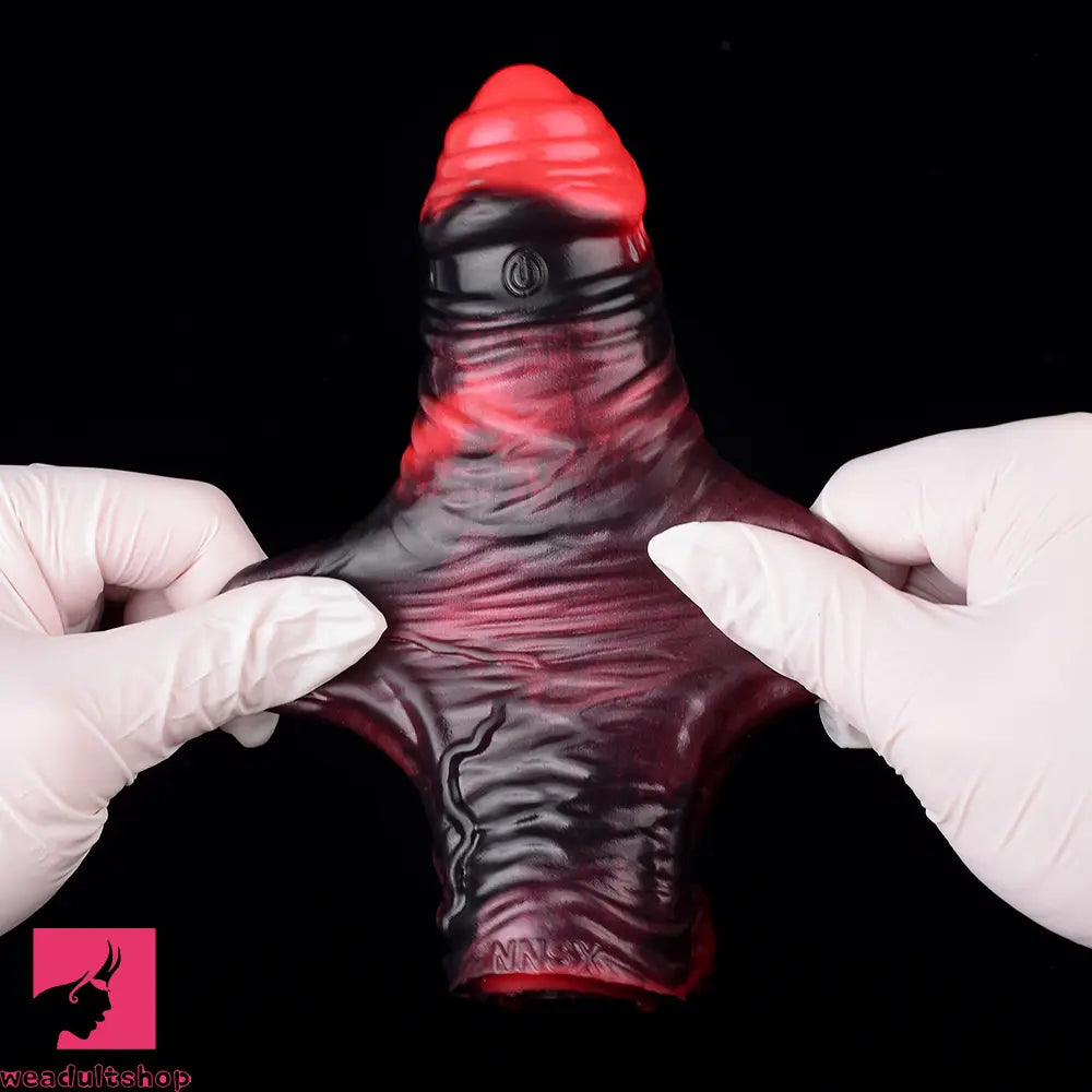 5.98in 7.09in Silicone Cock Sleeve Soft Vibrating Uncut Hollow Dildo For Clit