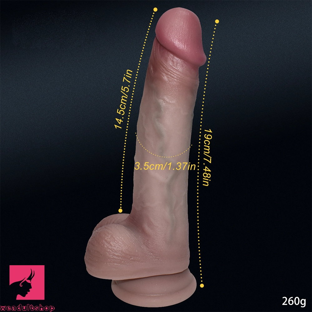 7.48in Liquid Silicone Soft Super Realistic Dildo Female Masturbator Cock