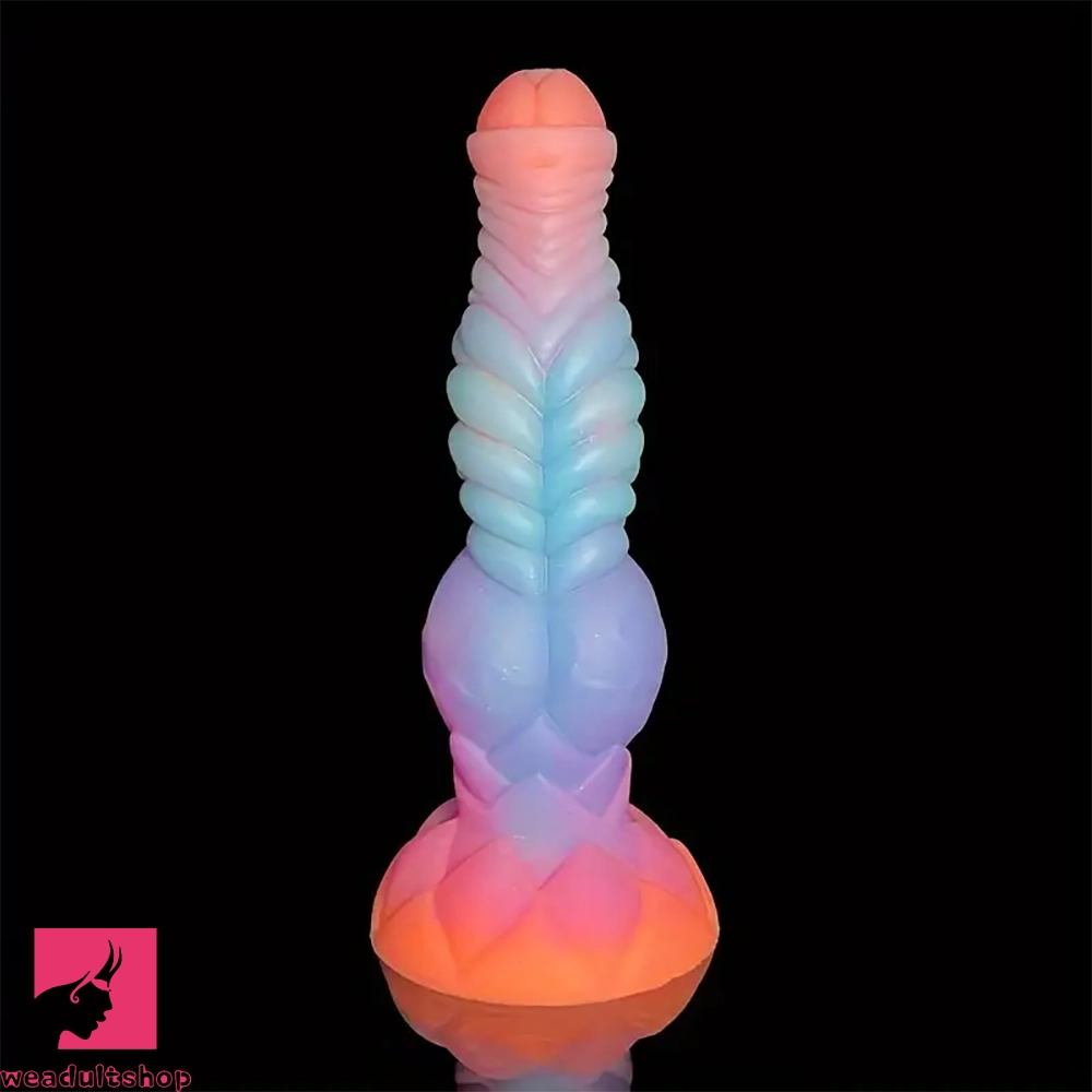 9.84in Silicone Luminous Big Dildo Animal Knot Anal Glow In Dark Prostate