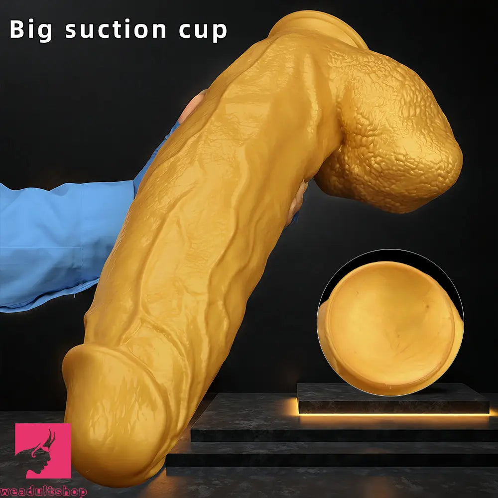18.11in Gold Silicone Soft Huge Thick Long Dildo For Anus Vagina Cock