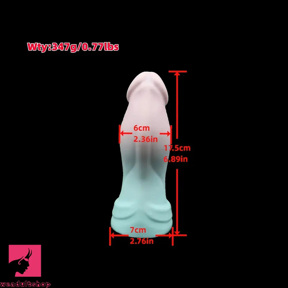 6.89in Realistic Animal Spiked Suction Cup Soft Silicone Clit Colorful Dildo