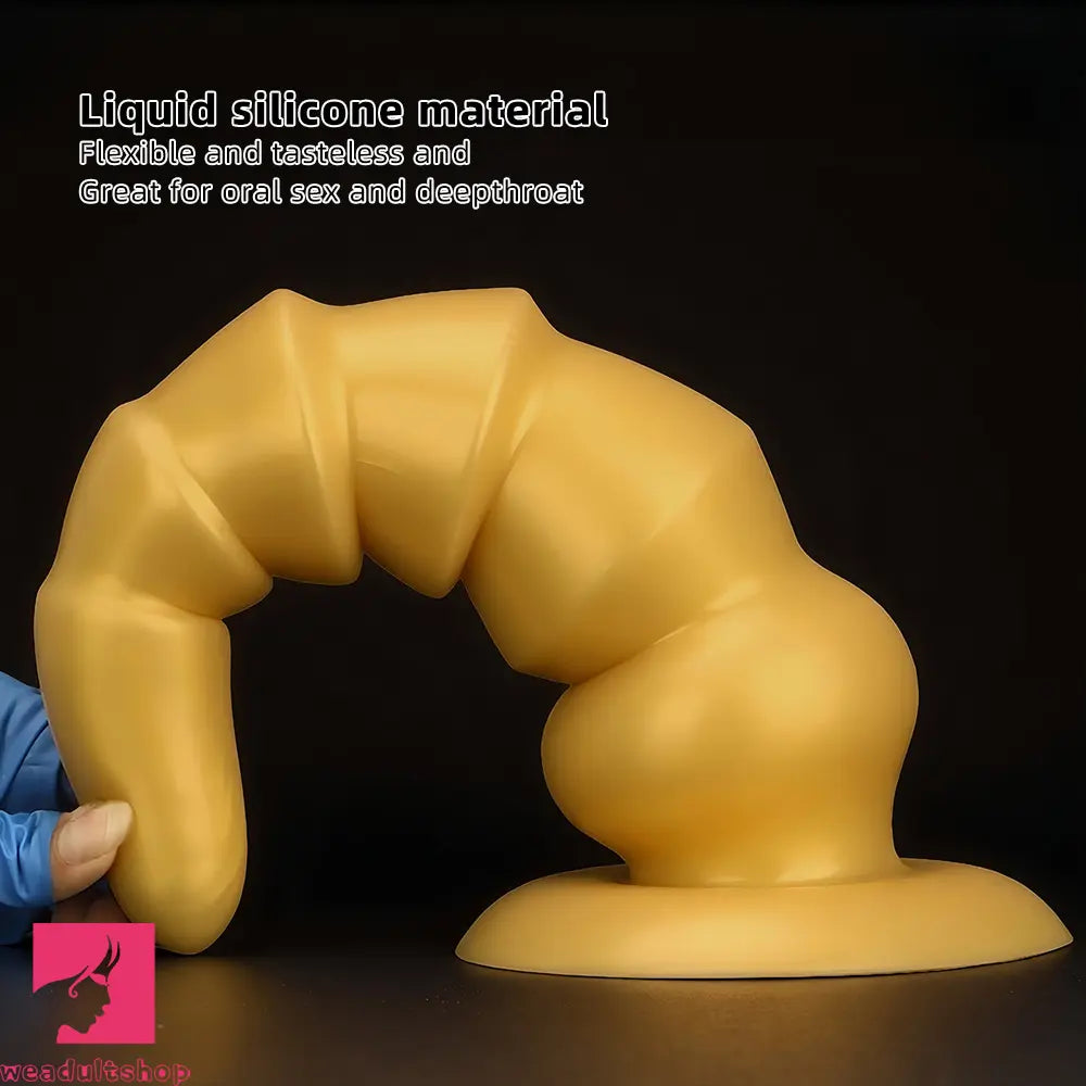 7.87in 11.41in 14.17in Golden Silicone Soft Anal Plug Dildo For Women Toy