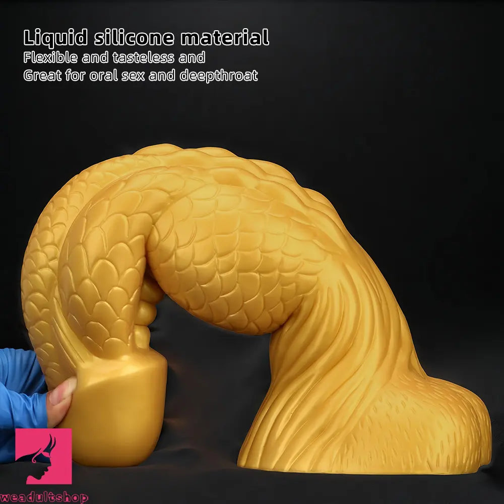14.56in Gold Silicone Dragon Soft Big Long Realistic Animal Thick Dildo