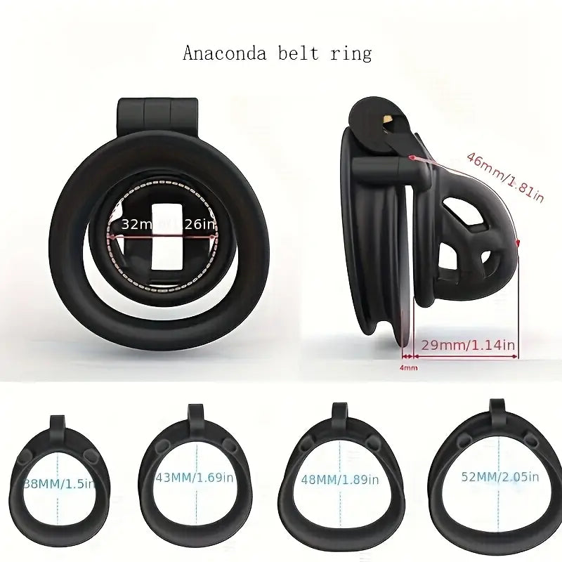 Mini Cobra Chastity Lock Black Breathable CB Chastity Device Alternative Toy