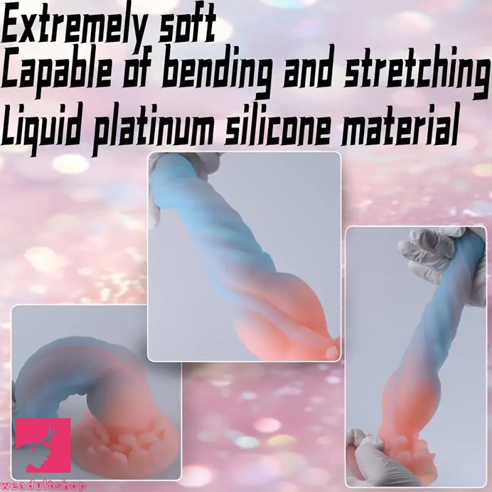 7.87in Fantasy Monster Dildo With Knot Luminous Silicone Thick Clit Dildo